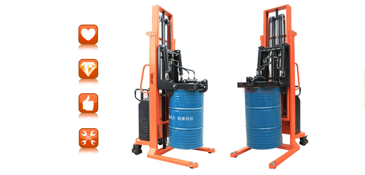Hydraulic Rotation And Electric Clamping Drum Stacker