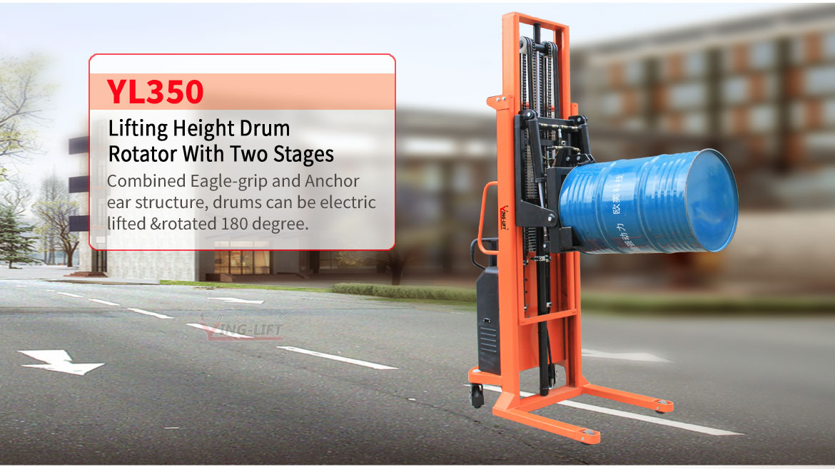 Hydraulic Rotation And Electric Clamping Drum Stacker