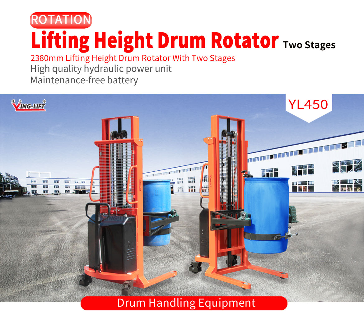 2300mm Lifting Height Drum Rotator With Two Stages