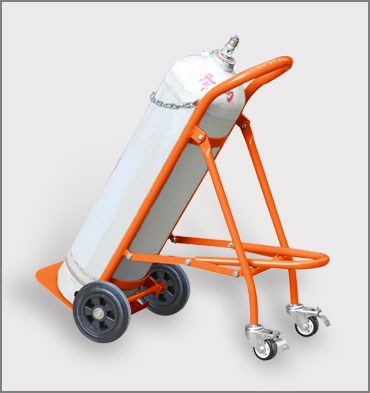 Solid Rubber Wheels Hand Trolley For Gas Cylinder