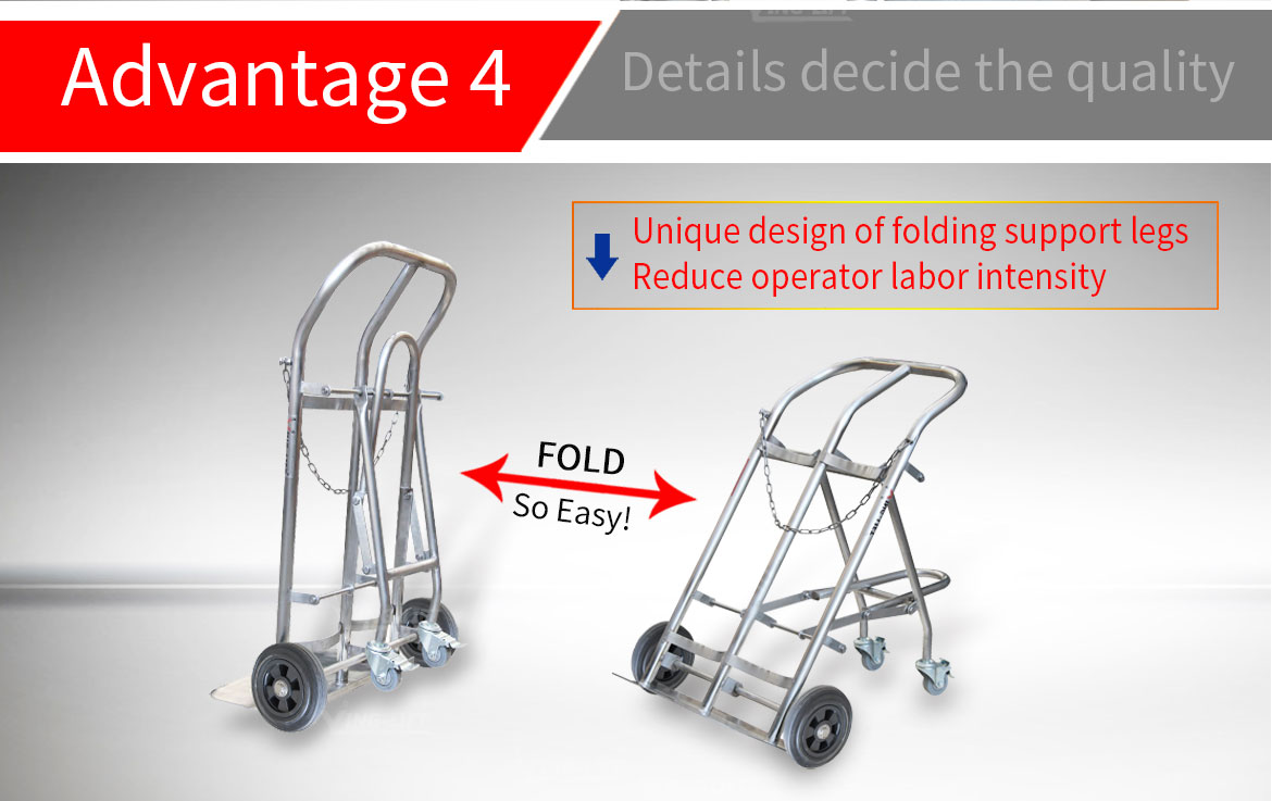 Stainless Double Cylinder Fold-down Hand Truck