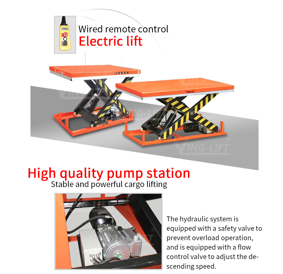 Hot Sale Stationary Electric Lifting Table Equipment