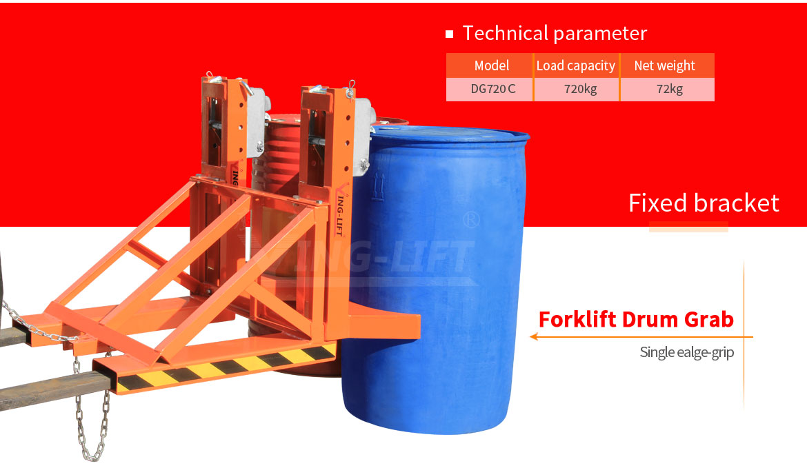 Single Eagle-grip Forklift Drum Grabber