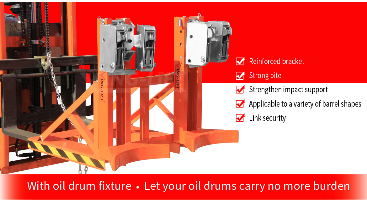 Adjustable Forklift Drum Grab With Double Grippers