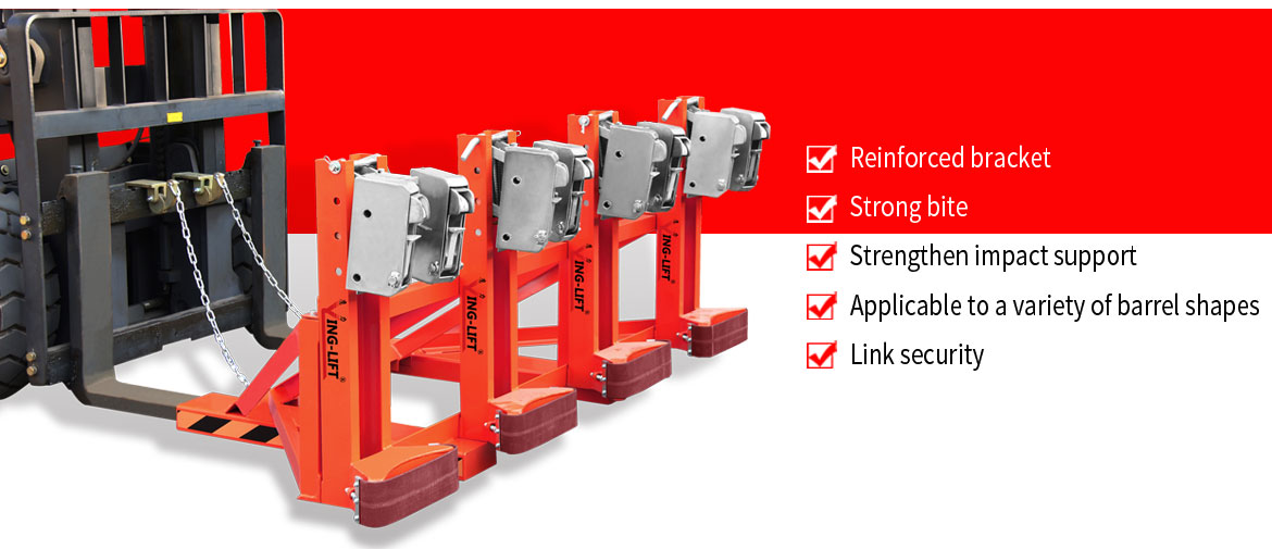 Forklift Mounted Drum Grabbers With Rubber-belt