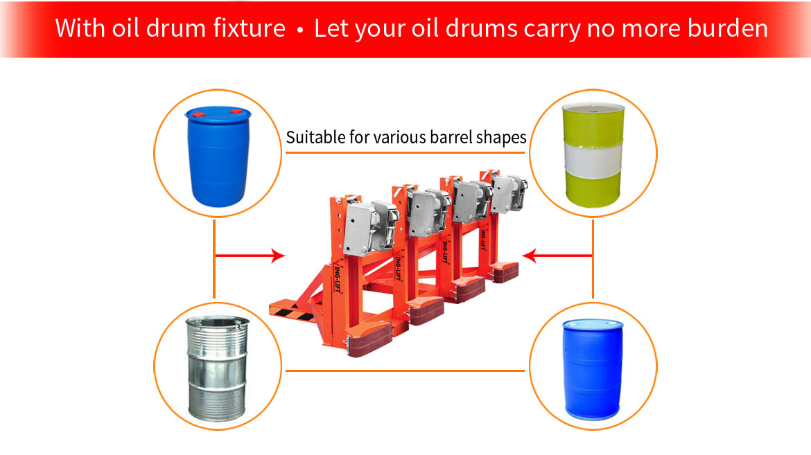 Forklift Mounted Drum Grabbers With Rubber-belt