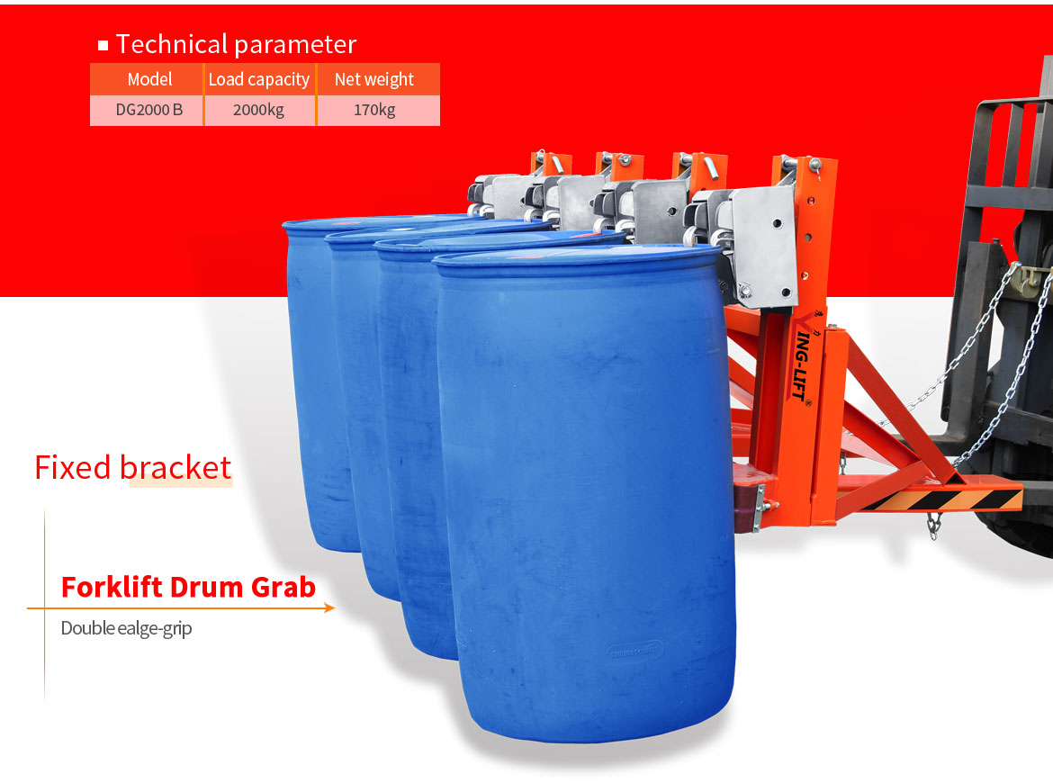 Forklift Mounted Drum Grabbers With Rubber-belt