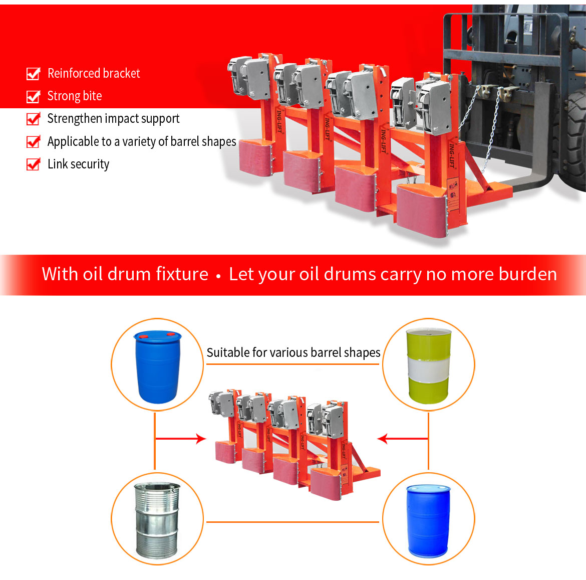 Froklift Truck Drums Grabbers