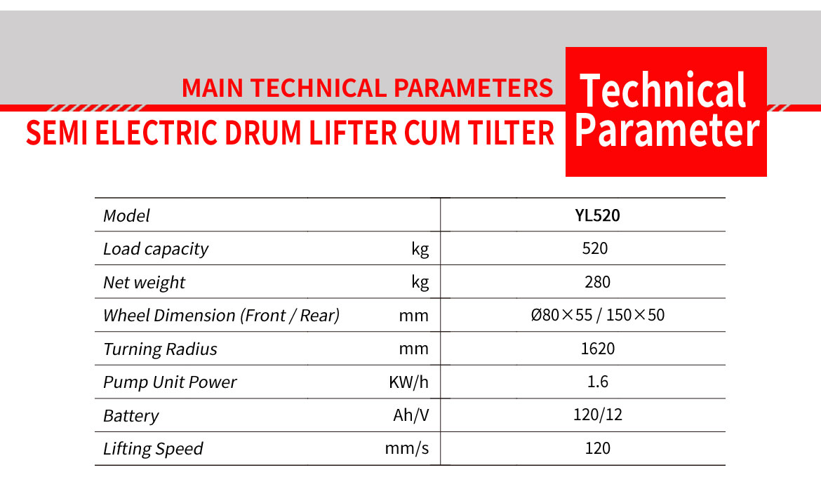 Semi Electric Drum Lifter Cum Tilter