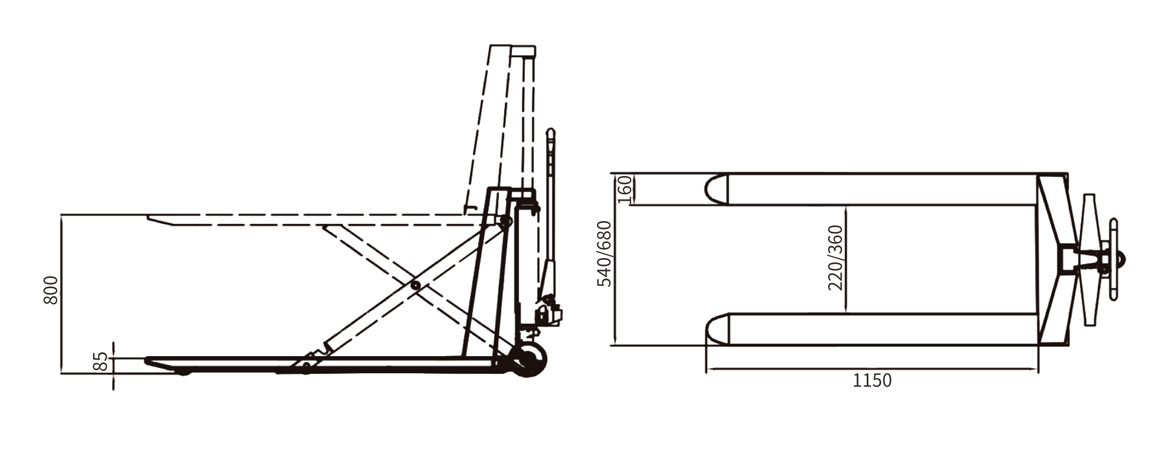 Full electric high lifting carrying vehicle